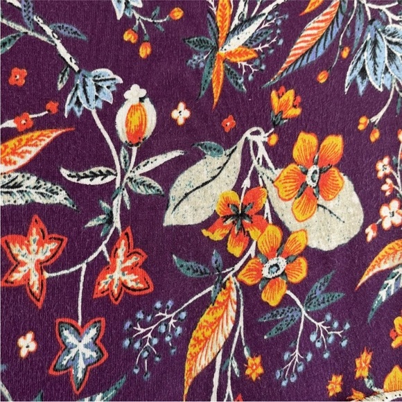 Anthropologie Purple and Orange Floral Midi Dress - Picture 6 of 12